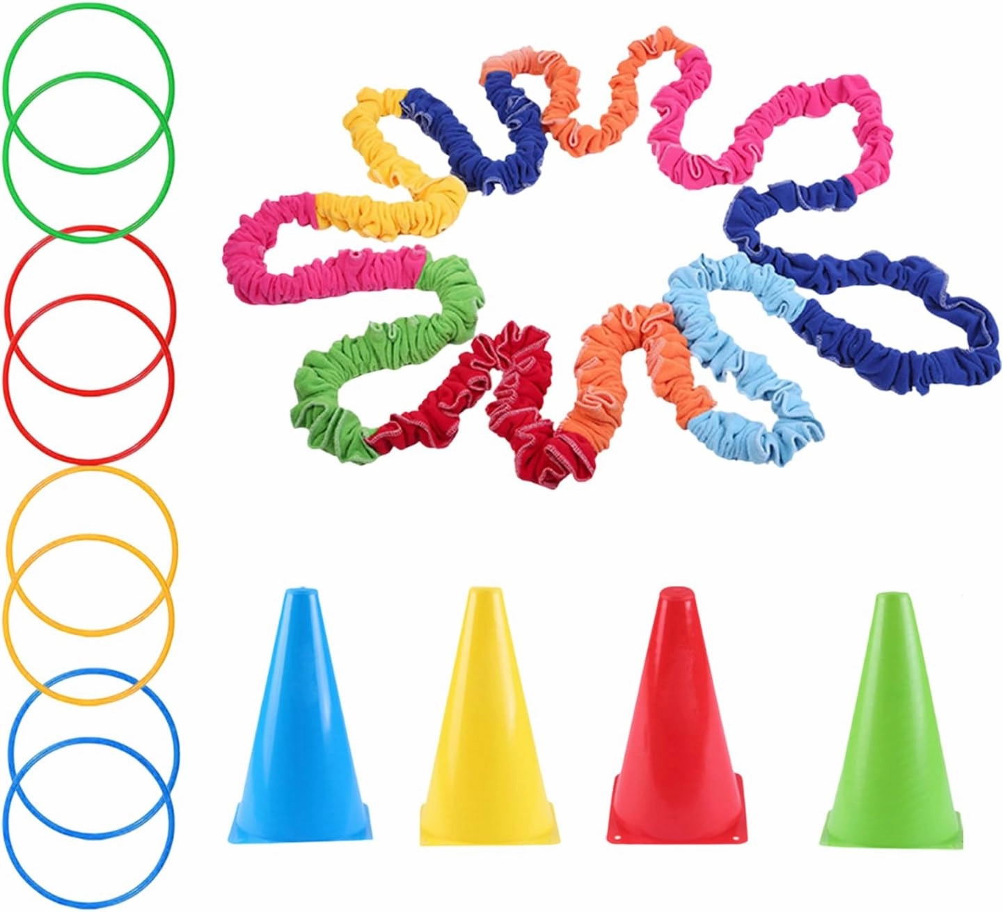 Youth Exercise Band – Dynamic Movement Exercise Band, Classroom Activity Band | Soft Fleece and Latex Material Stretchy Band, Outdoor Activities with Marked Bucket for Kids, Boys, Teens, Youth