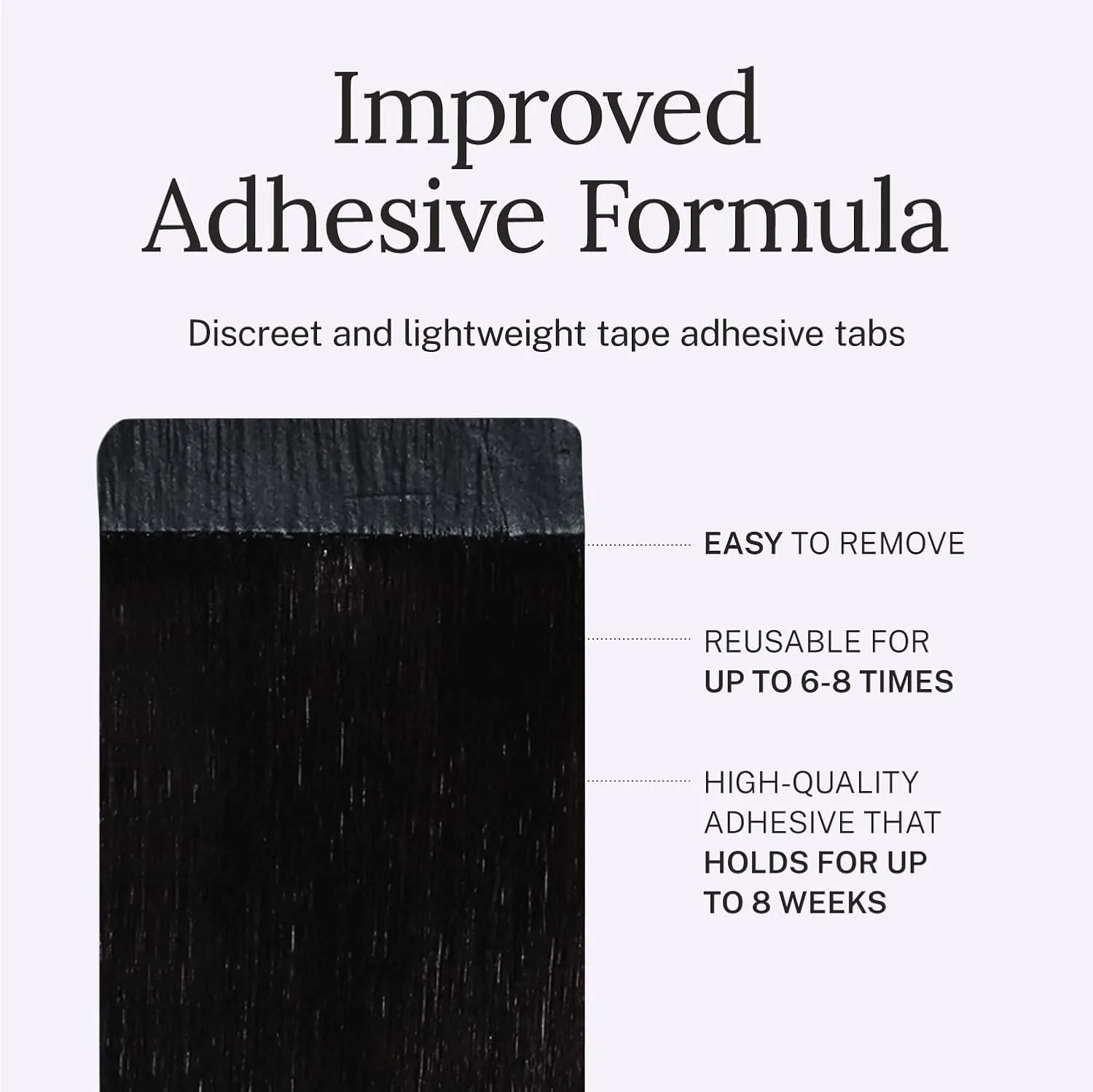 Zala Tape In Hair Extensions - Premium Human Remy Hair Extensions with Easy Installation - Uses Lightweight, Non-Damaging Tape Adhesive Tabs - Natural Black (52g / 20 inch)