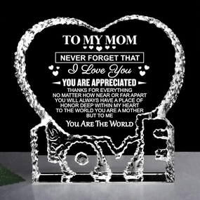 ZHSHWAT Mothers Day Birthday Gifts for Mom, K9 Crystal Keepsake Gift from Daughter Son for Mom，Fathers Day Anniversary Birthday Present for Mother