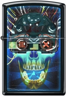 Zippo Glow in The Dark Skull Blacklight Pocket Lighter